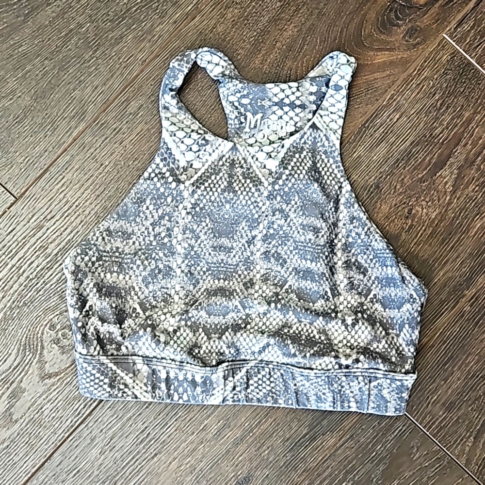 Show Me Your Mumu "Mumu Moves" snakeskin keyhole back sport bra